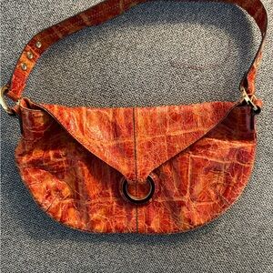 Elegant Orange Leather Women's Bag